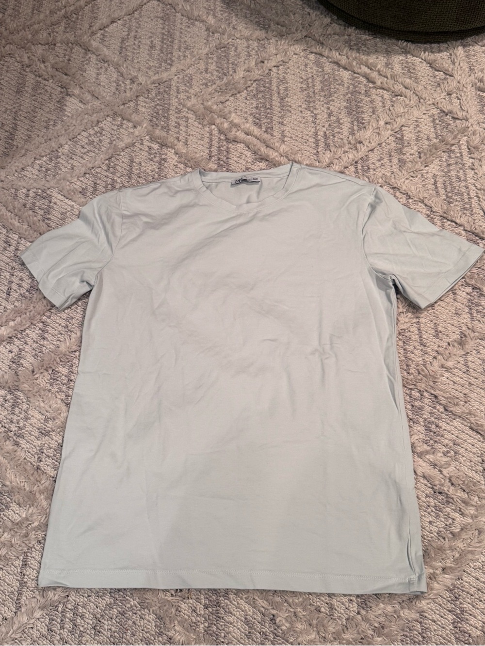 Zara women’s  Classic Crew Neck T-Shirt - Light Mint size L